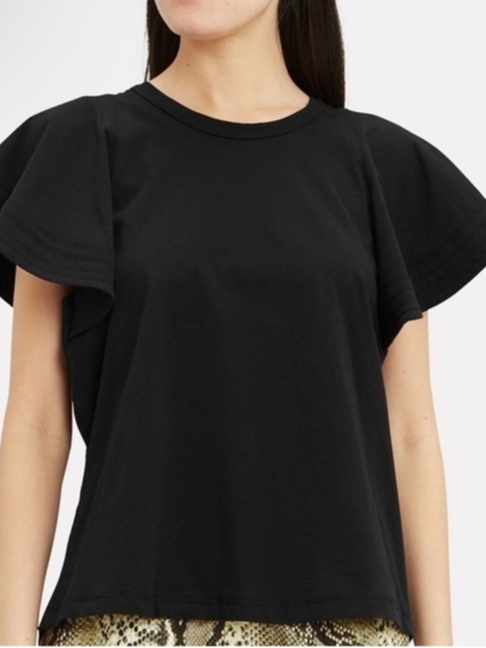 A.L.C. Black Flutter-Sleeve  Top